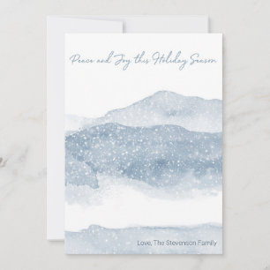 MINIMALIST HOLIDAY CARD Mountain Scene w Message