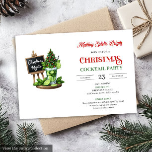 Minimalist Holiday Cocktails Editable Party Invite