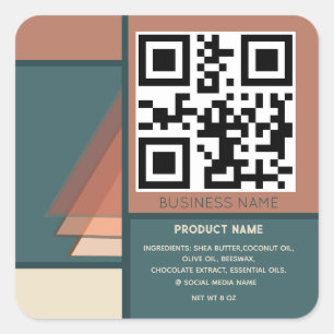 Minimalist holiday colour block qr code business square sticker