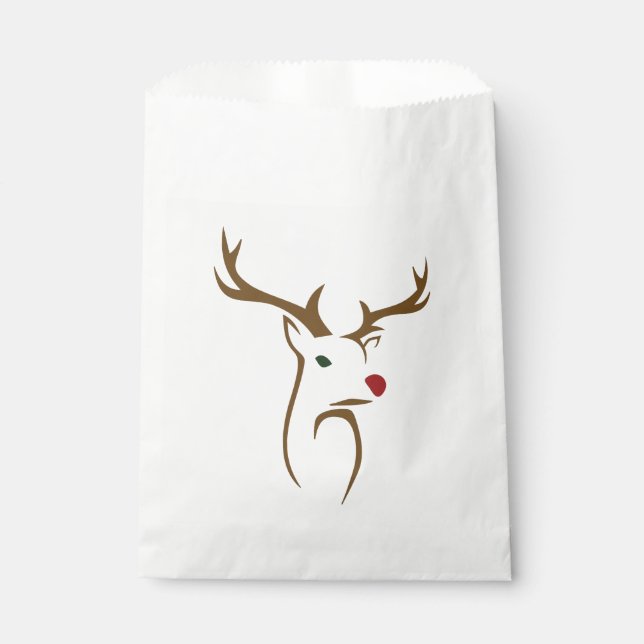 Minimalist Holiday Deer Line Art Favour Bag (Front)