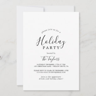Minimalist Holiday Party Typography Invitation