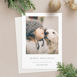 Minimalist Holiday Photo Card Soft ivory