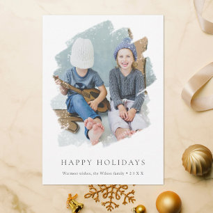 Minimalist Holiday Photo Card   White