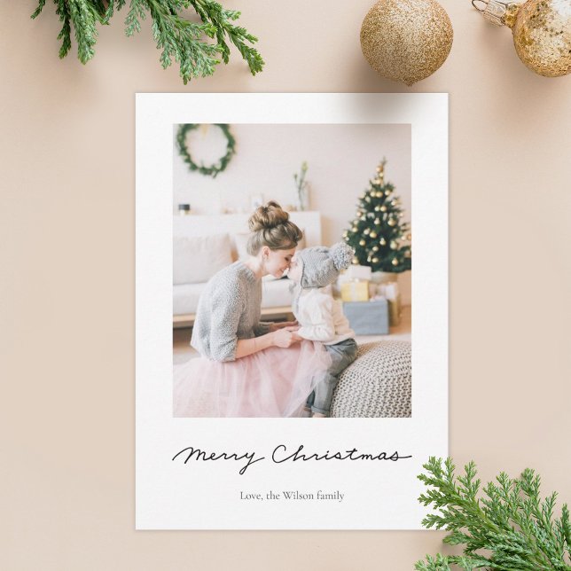 Minimalist Holiday Photo Card | White (Creator Uploaded)