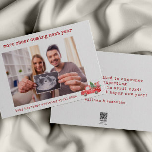 Minimalist Holiday Pregnancy Announcement Card