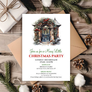 Minimalist Holiday scene Christmas party invite