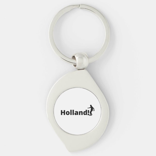 Minimalist Holland Silhouette Athletic Pride Key Ring (Front)