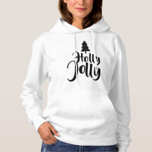 Minimalist Holly Jolly Merry Christmas New Year Hoodie