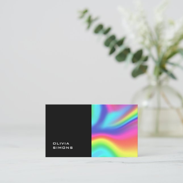 Minimalist holographic Business Cards (Standing Front)