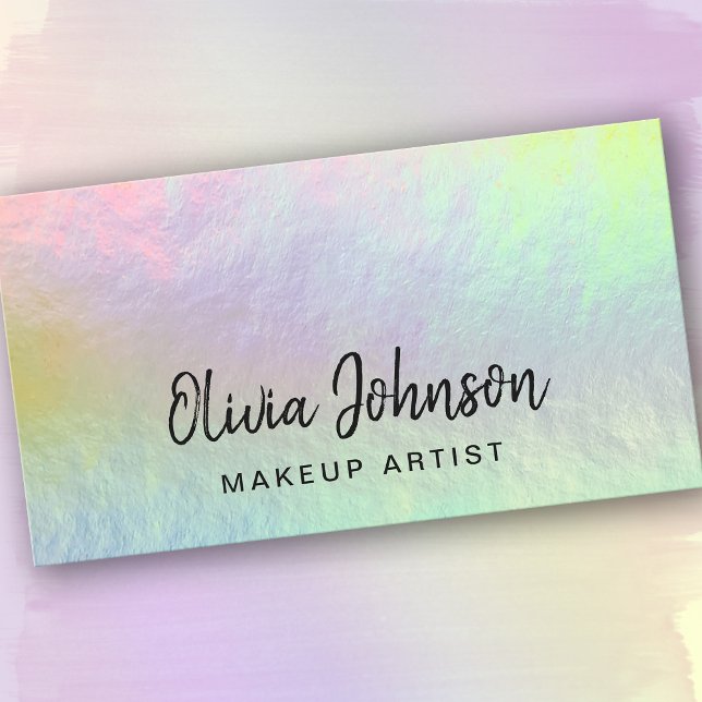 Minimalist Holographic Opal Stone Business Card (Creator Uploaded)