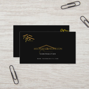 Minimalist Home Building Construction Luxe Busines Business Card