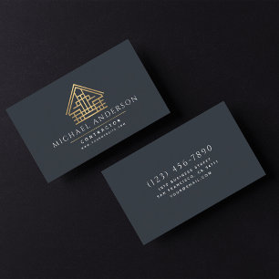 Minimalist Home Building Construction Luxe  Business Card