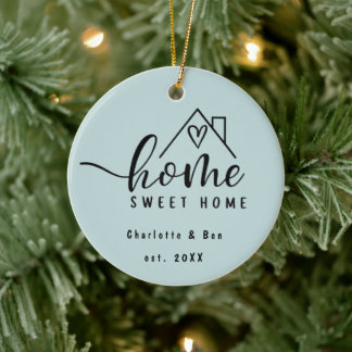 Minimalist Home Sweet Home Personalised New Home Ceramic Ornament