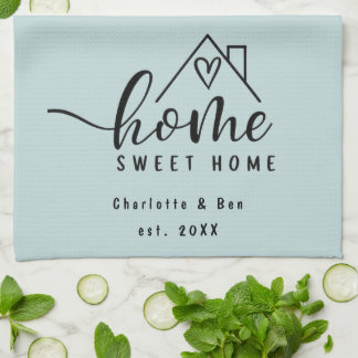 Minimalist Home Sweet Home Personalised New Home Tea Towel