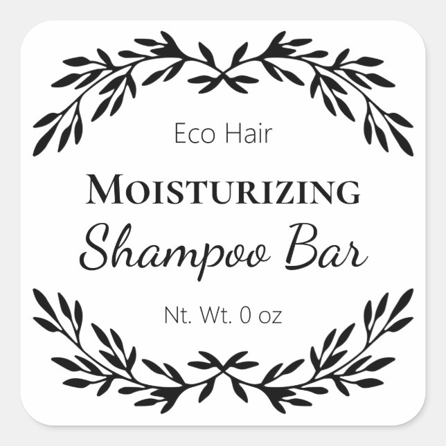 Minimalist homemade Solid Shampoo Bar Labels (Front)