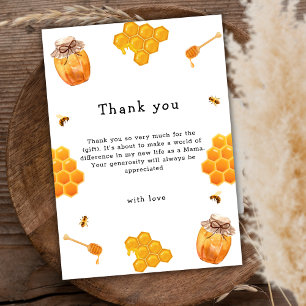 Minimalist Honey bee Frame Baby Shower  Thank You Card