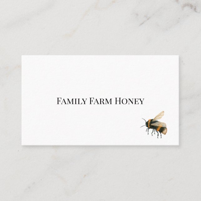 Minimalist Honeybee Business Card (Front)