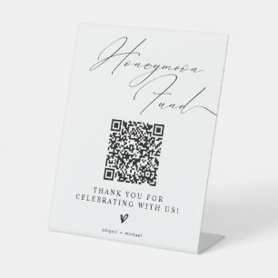 Minimalist Honeymoon Fund Sign with QR Code