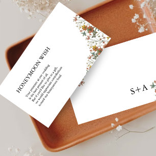 Minimalist Honeymoon Wish Editable Wedding Enclosure Card