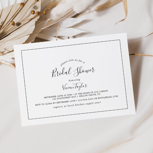 Minimalist Horizontal Bridal Shower Invitation (Creator Uploaded)
