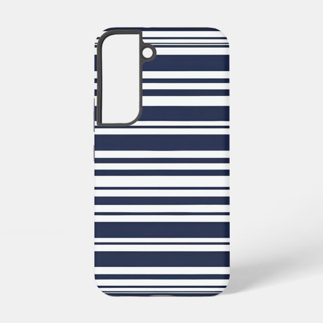 Minimalist Horizontal Nautical Stripes Samsung Galaxy S22 Case (Back)