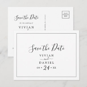 Minimalist Horizontal Save the Date Postcard
