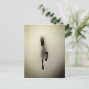 Minimalist Horse Abstract Horse Emerging from Fog Postcard