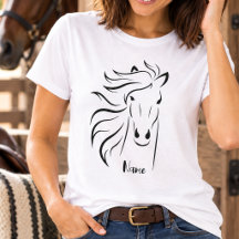 Minimalist Horse Line Art Custom Name Horse Lover