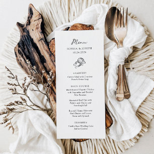 Minimalist Horseshoe Black and White Wedding Menu