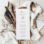 Minimalist Horseshoe | Brown and White Wedding Menu<br><div class="desc">These trendy yet elegant,  brown and white wedding menus feature a modern and minimalist rustic style,  with handwritten script and classic text. A hand-drawn pair of horseshoes is featured in a subtle illustration,  for an updated look for your country,  western or cowboy theme wedding.</div>