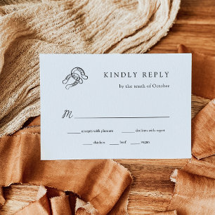 Minimalist Horseshoe Wedding   Meal Choice RSVP Card