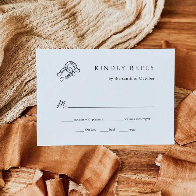 Minimalist Horseshoe Wedding | Meal Choice RSVP Card (Creator Uploaded)