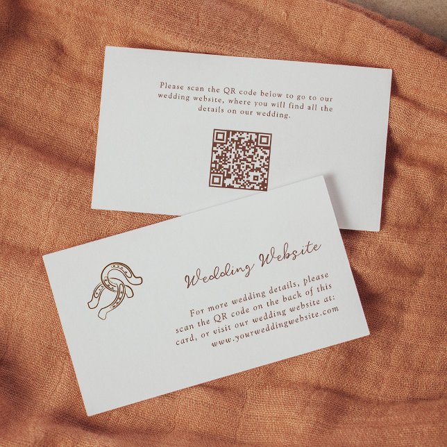 Minimalist Horseshoe | Wedding Website QR Code Enclosure Card (Creator Uploaded)