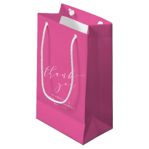 Minimalist Hot Pink Bridal Shower Thank You Favour Small Gift Bag