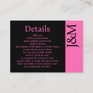 Minimalist Hot Pink Magenta Enclosure Details Card