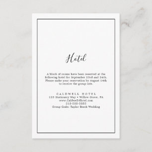 Minimalist Hotel Enclosure Card