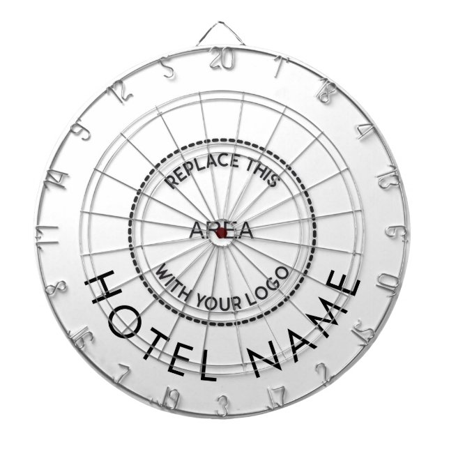 Minimalist Hotel Name Logo Any Colour Dartboard (Front)