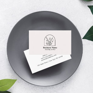 Minimalist House Cleaning Home Services Logo Pink Business Card