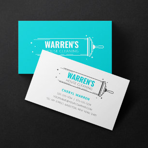 Minimalist Housekeeping Maid House Cleaning Business Card