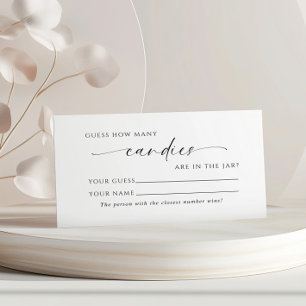 Minimalist How Many Candies Shower Game card