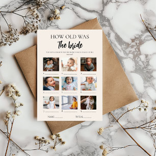 Minimalist How Old Was Bride Bridal Shower Card
