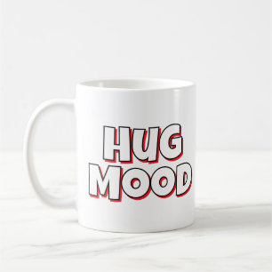 Minimalist “Hug Mood” Coffee Mug – Cute Quote