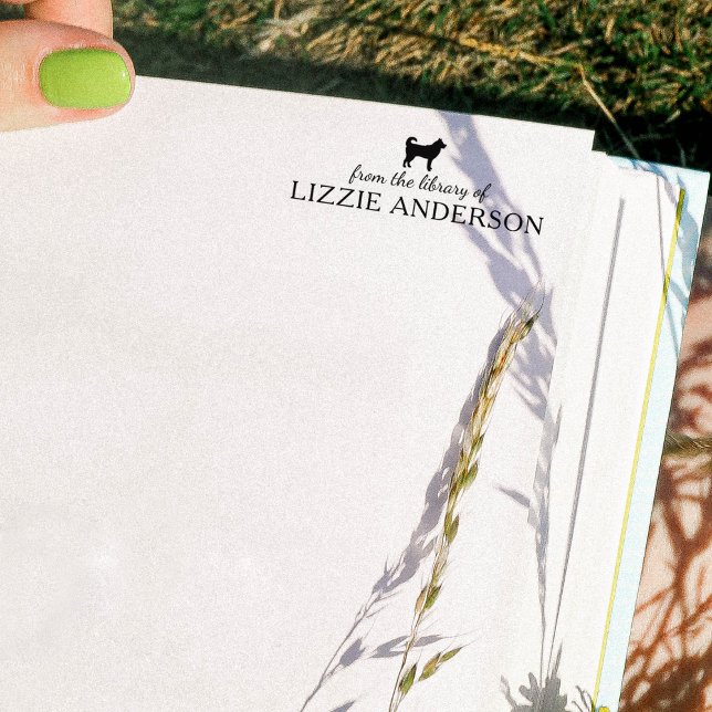 Minimalist Husky Dog From the Library Of, Book Rubber Stamp (Creator Uploaded)