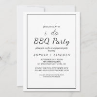 Minimalist "I Do BBQ" Engagement Party Invitation