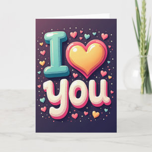 Minimalist I Love You Hearts Card