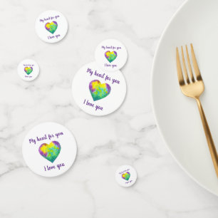 Minimalist I love you rainbow Valentine's Day Confetti