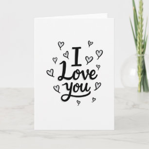 Minimalist I Love You Shaded Hearts Card