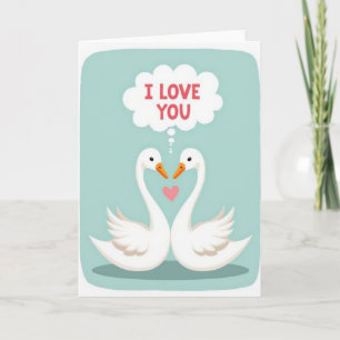 Minimalist I Love You Swans Card