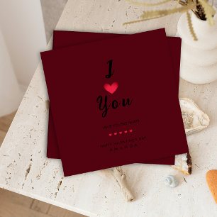 Minimalist I Love You Valentine's card