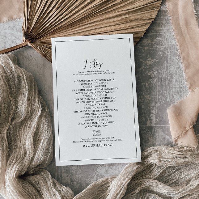 Minimalist I Spy Wedding Photo Scavenger Hunt Game Flyer (Creator Uploaded)